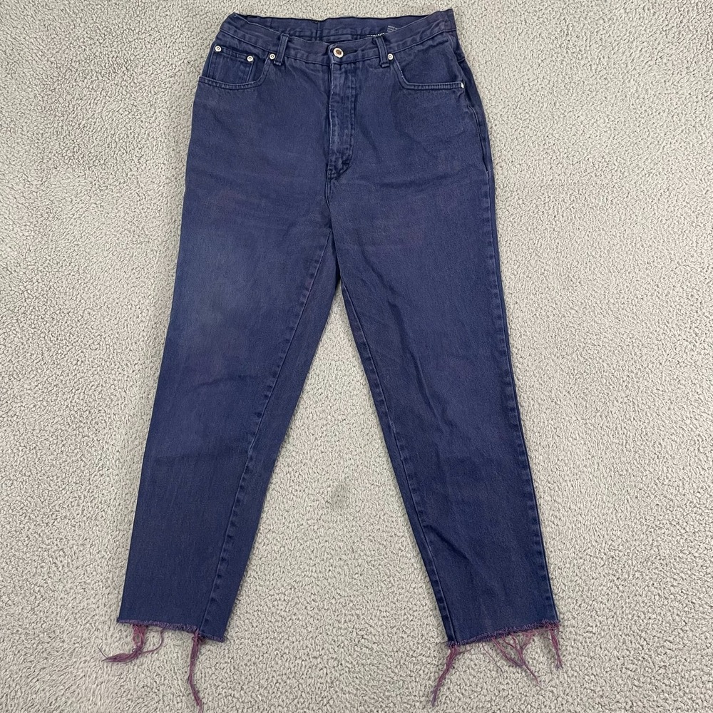 Vintage LA Blues Jeans Women 12 Navy High Rise Raw Hem Denim